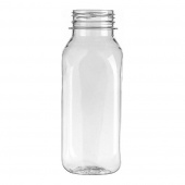 Бутылка d-38мм 1л прозрачная, Квадратная /84/ РТ