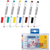 Набор маркеров для ткани CENTROPEN "Textile Marker", 6 цветов, круглый наконечник 1,8мм, 150569