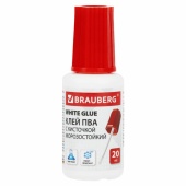 Клей ПВА BRAUBERG 20г, с кисточкой, морозостойкий, 222875