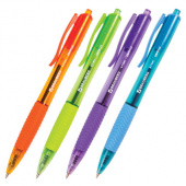 Ручка автоматическая масляная синяя BRAUBERG "Fruity RD", резиновый грип, линия письма 0,35мм /36/ 142700