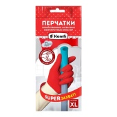Перчатки резиновые бело-красные "Komfi", XL 