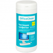 Салфетки чистящие OfficeClean для мониторов 50шт + для пластика 50шт, туба, 307369
