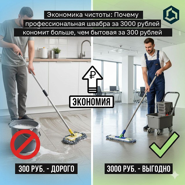 Экономика чистоты: Почему профессиональная швабра за 3000 рублей экономит больше, чем бытовая за 300